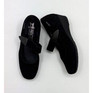 Mephisto Kimona Air Jet Black Suede Mary Jane Shoes Size 7 US